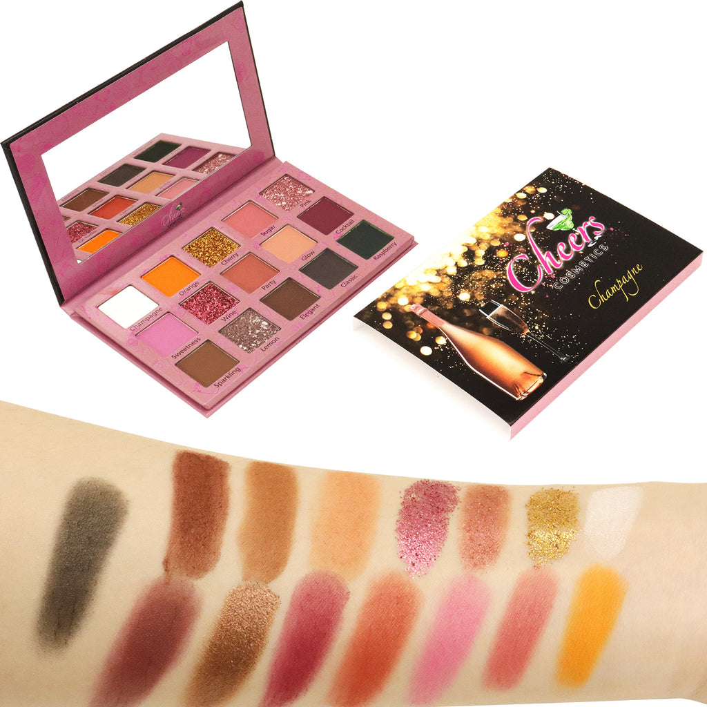 Champagne Shadow & Glitter Palette - Cheers Cosmetics MX